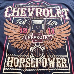 Chevrolet Graphic T-Shirt Mens Large Black Cotton Horsepower American Muscle Tee